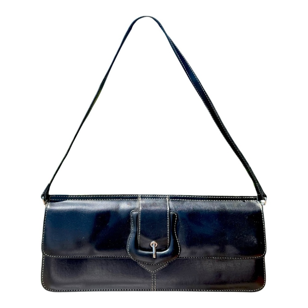 Vintage 1990’s/Y2K Cato Black Shoulder Bag with Geometric Clasp